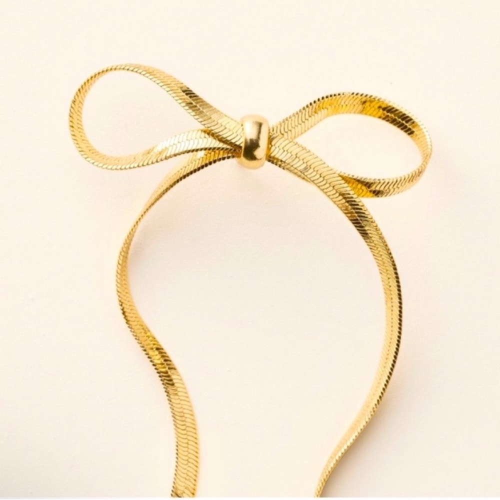 New Gold Bow Linear Drop Stud Earrings Kate Spade x Target New York - Picture 3 of 6